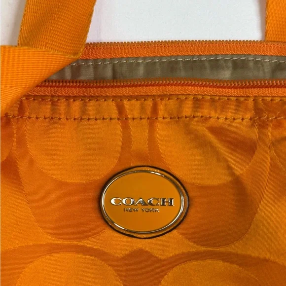 COACH Large Citrine Getaway Travel Weekender Tote + Cosmetic Bag Yellow Beach - Picture 3 of 7